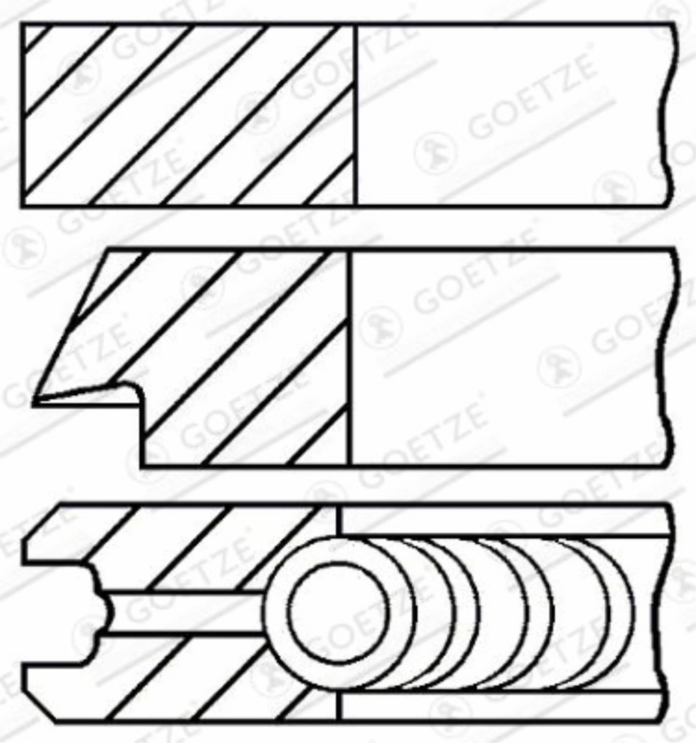 08-432200-00 Ring Set std (1 piston) - Image 2