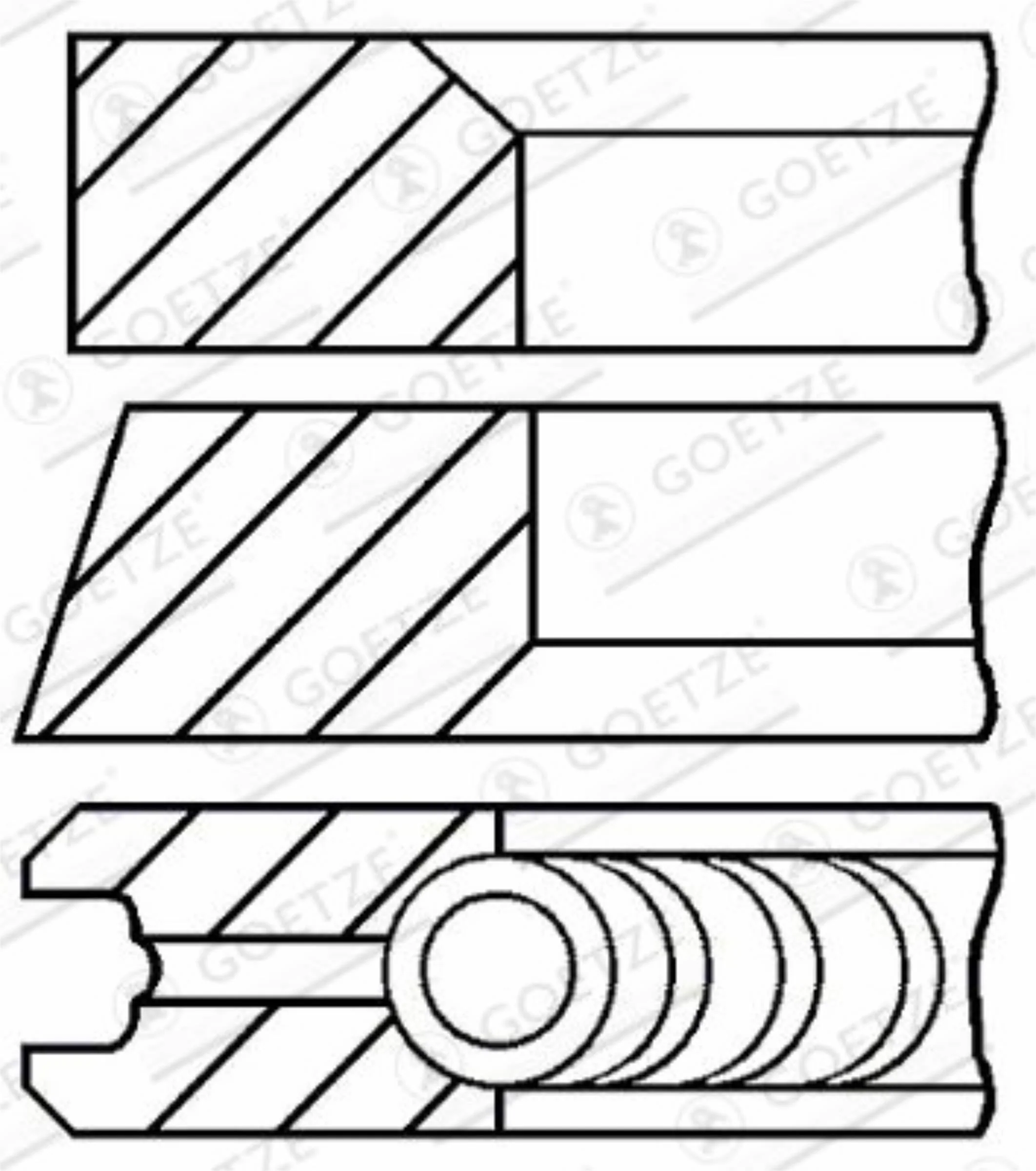 08-439100-00 Ring Set std (1 piston) - Image 2